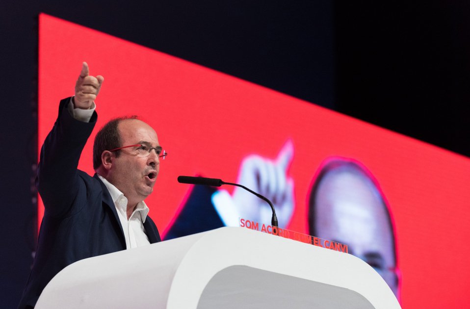 Acte de proclamació de Miquel Iceta com a candidat a la presidència de la generalitat amb Pedro Sánchez, Laura Gómez