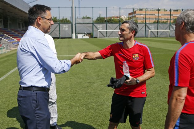 Josep Maria Bartomeu Ernesto Valverde entrenamiento Barça FCB
