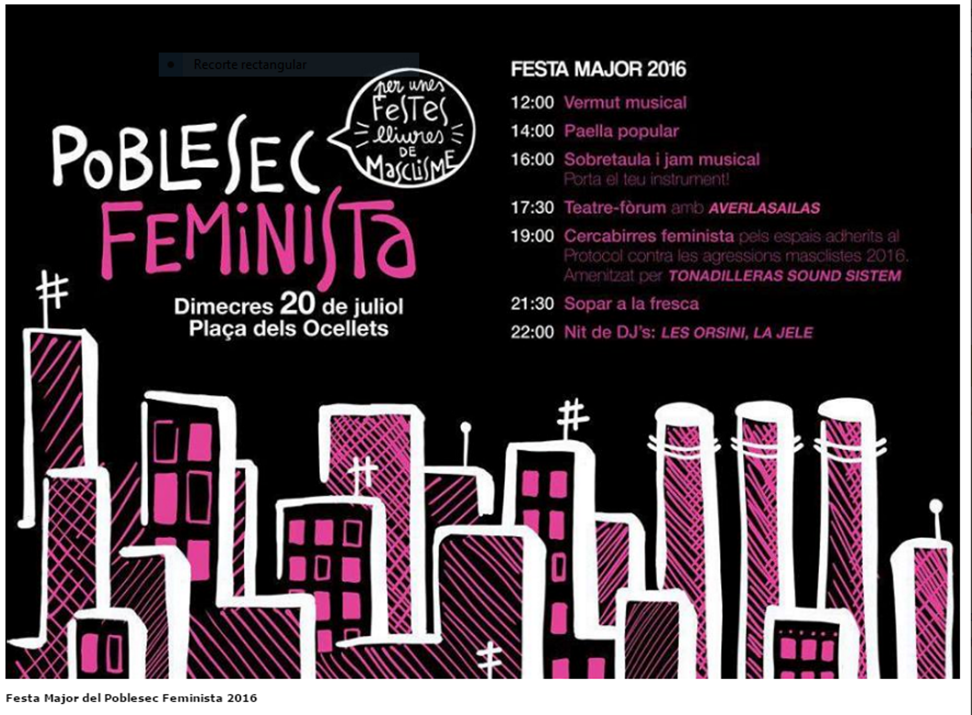 Agresión sexual y cuatro casos acoso en la fiesta mayor del Poble Sec