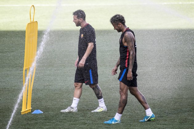 Neymar Messi entrenament Efe