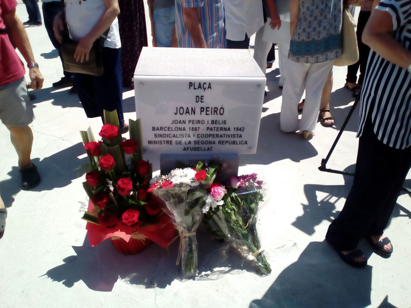 Homenaje a Joan Peiró, ministro anarquista, en Sants