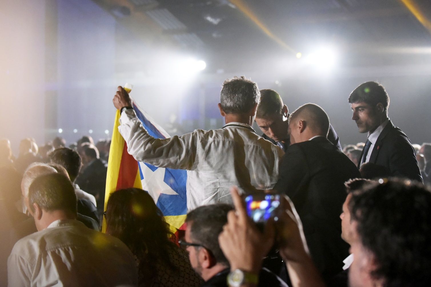 La estelada que ha aparecido en pleno discurso del Rey en el CAR