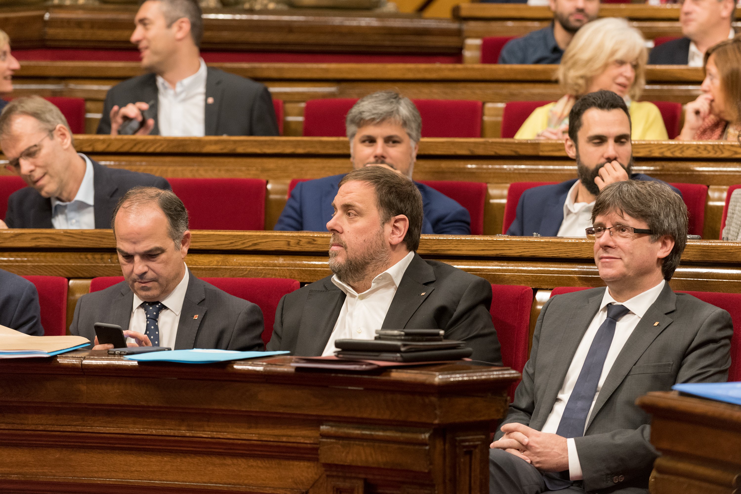 Junqueras y los consellers encarcelados vuelven al Parlament