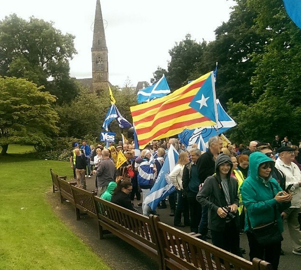 Esteladas en una manifestación independentista escocesa