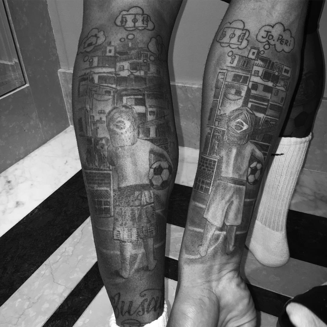 Neymar y Gabriel Jesus, unidos por un tatuaje