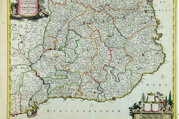 Mor Pau Vila. Mapa de vegueries 1660 i proposta comarcalització Pau Vila 1931. Font Arxiu El Nacional