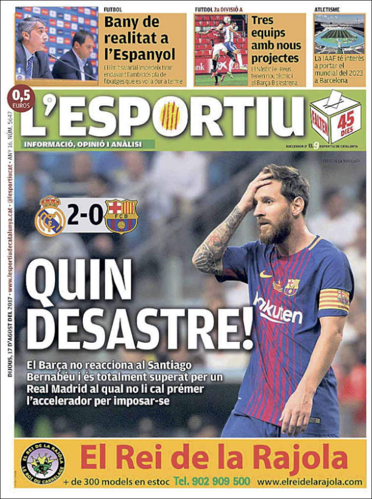 "Bany i ball": Així ha vist la premsa la derrota del Barça