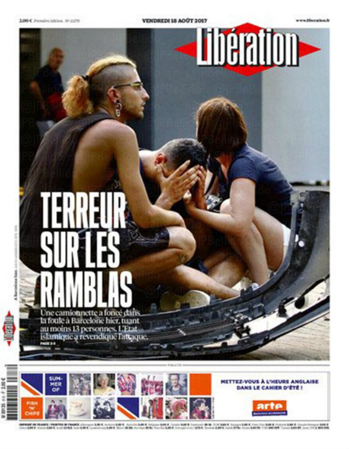 Portadas de la prensa sobre el atentado en La Rambla de Barcelona