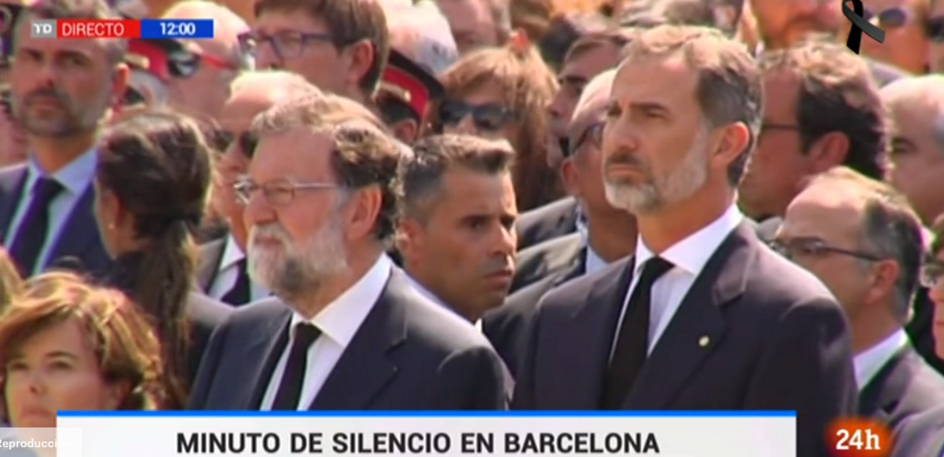 TVE "erases" Puigdemont from the images of the minute's silence tribute
