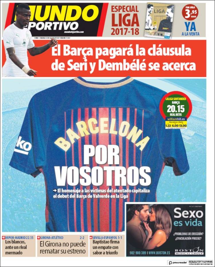 Mundo Deportivo Portada 20 08 2017 Mundo Deportivo Portada 20 08 2017