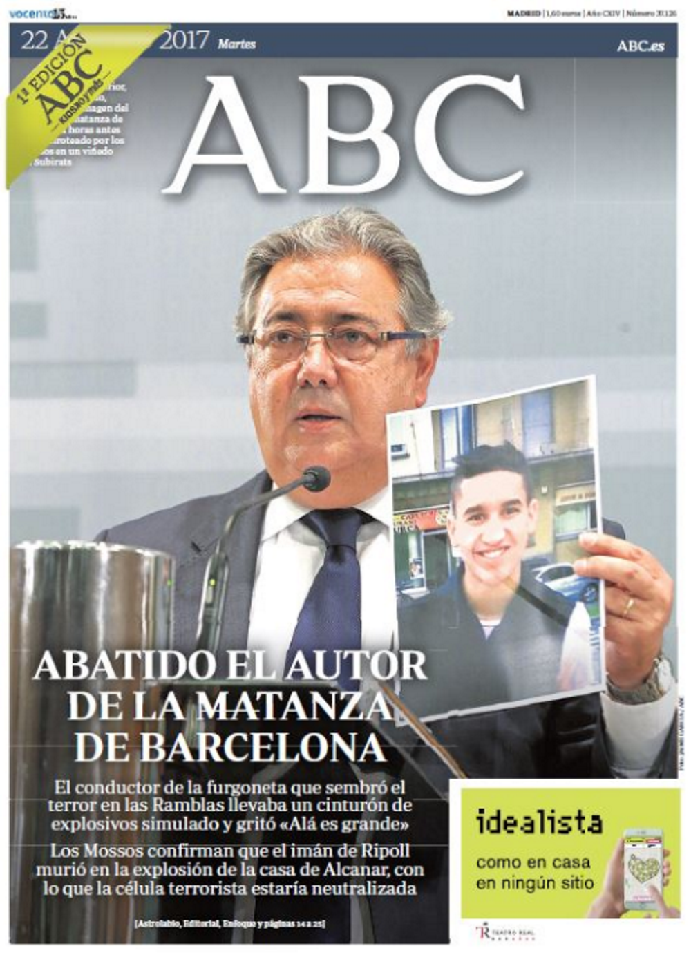 Zoido protagonitza una portada d'escàndol a l'ABC