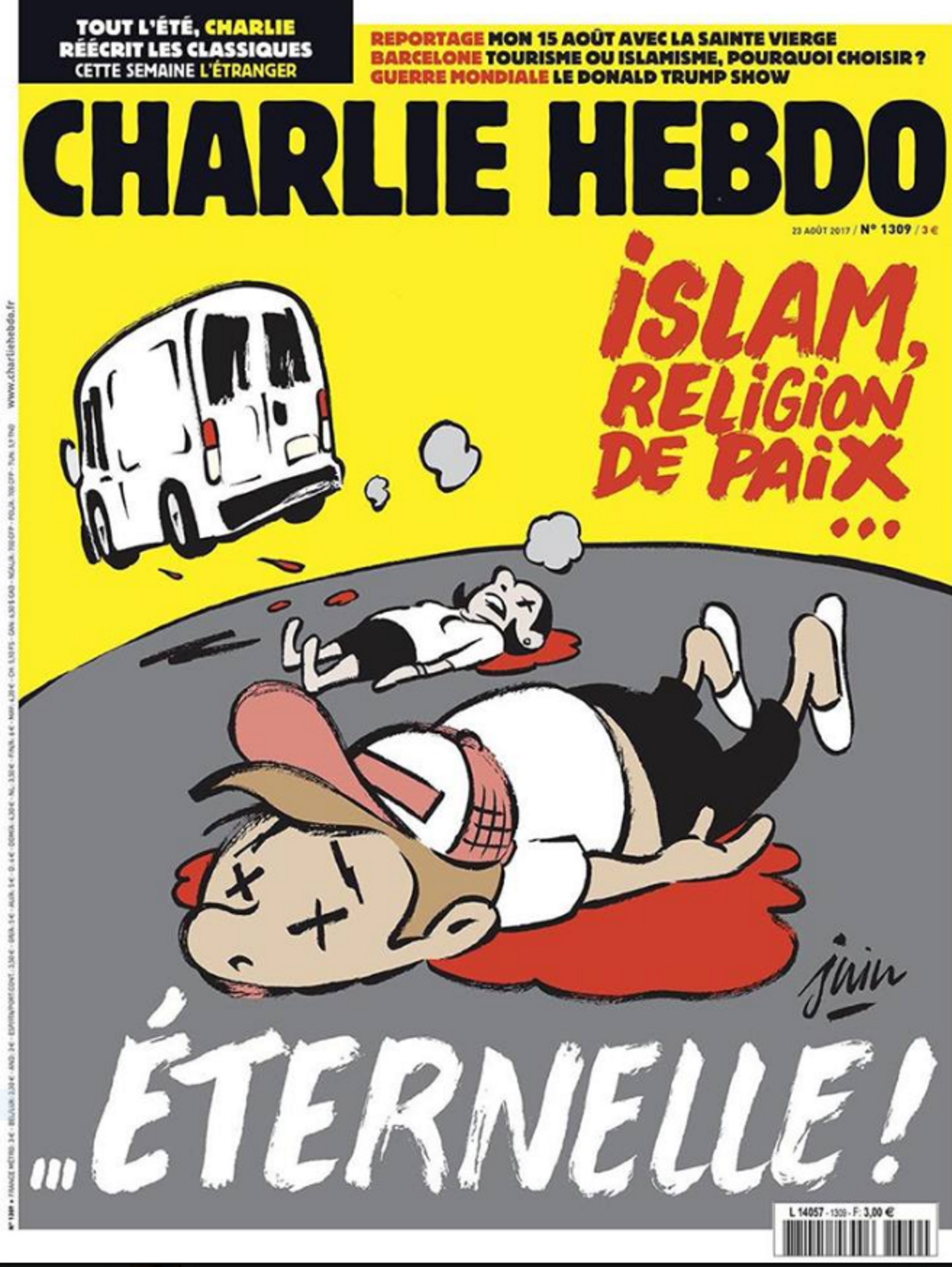 La polémica portada de 'Charlie Hebdo' sobre el atentado de Barcelona