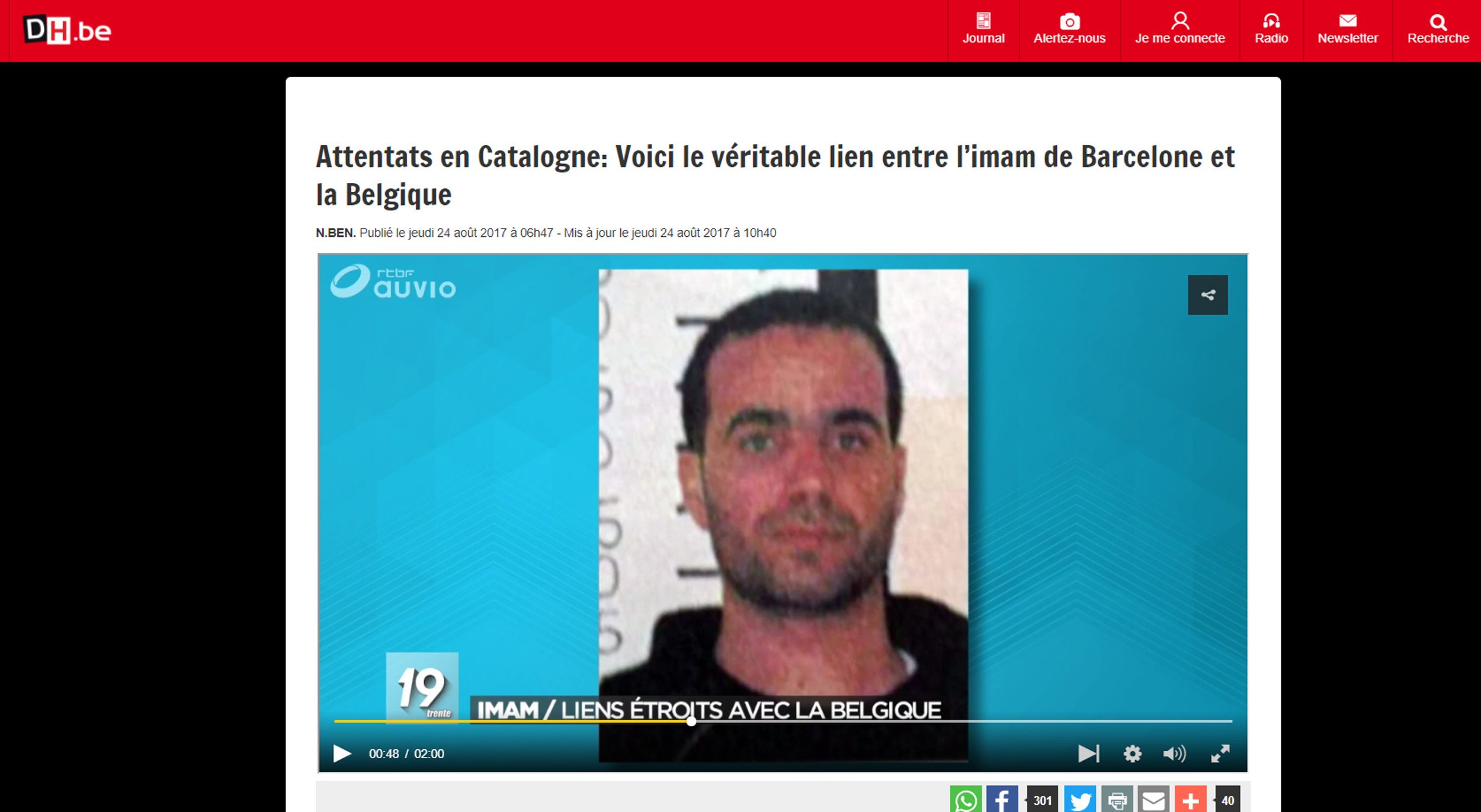 La prensa belga dice que el imán "tenía una auténtica base logística" en Bélgica