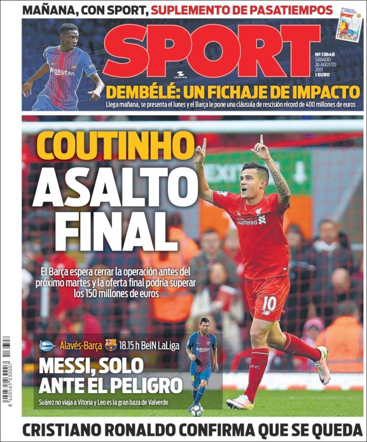 Sport Portada 26 08 2017 Sport Portada 26 08 2017