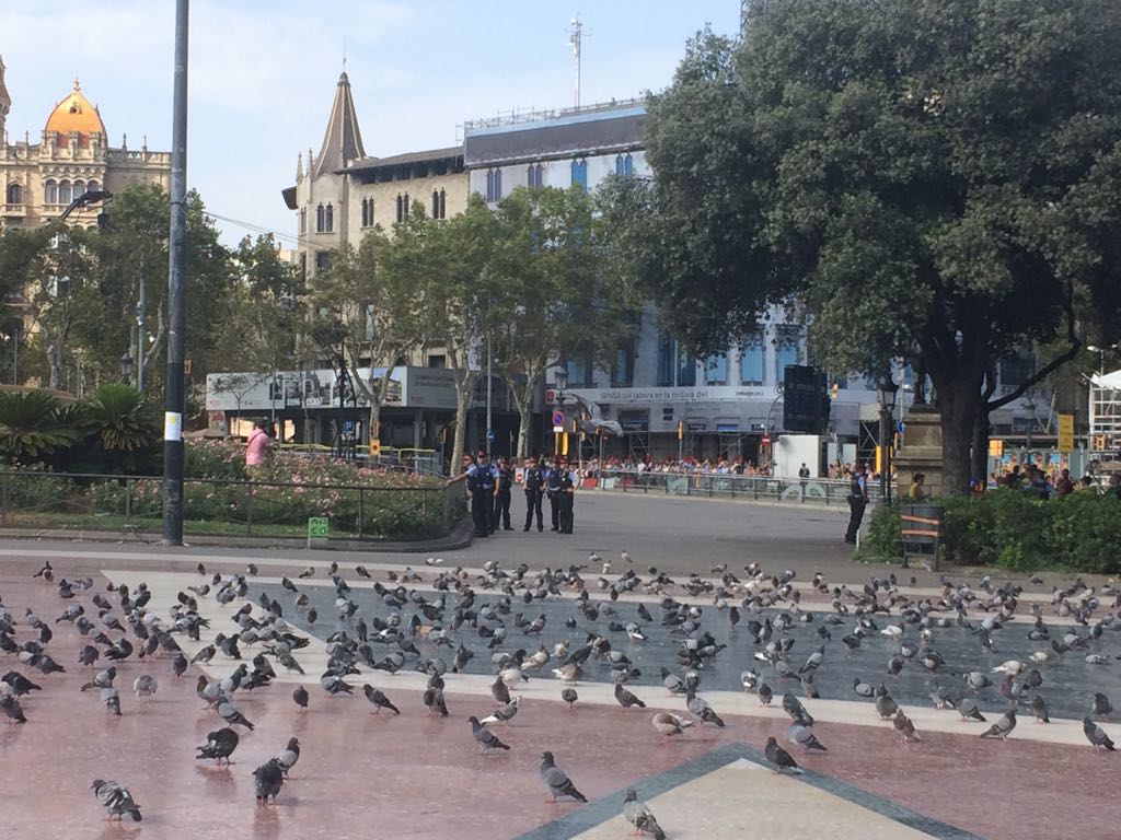 Un grup espanyolista també acampa a plaça de Catalunya
