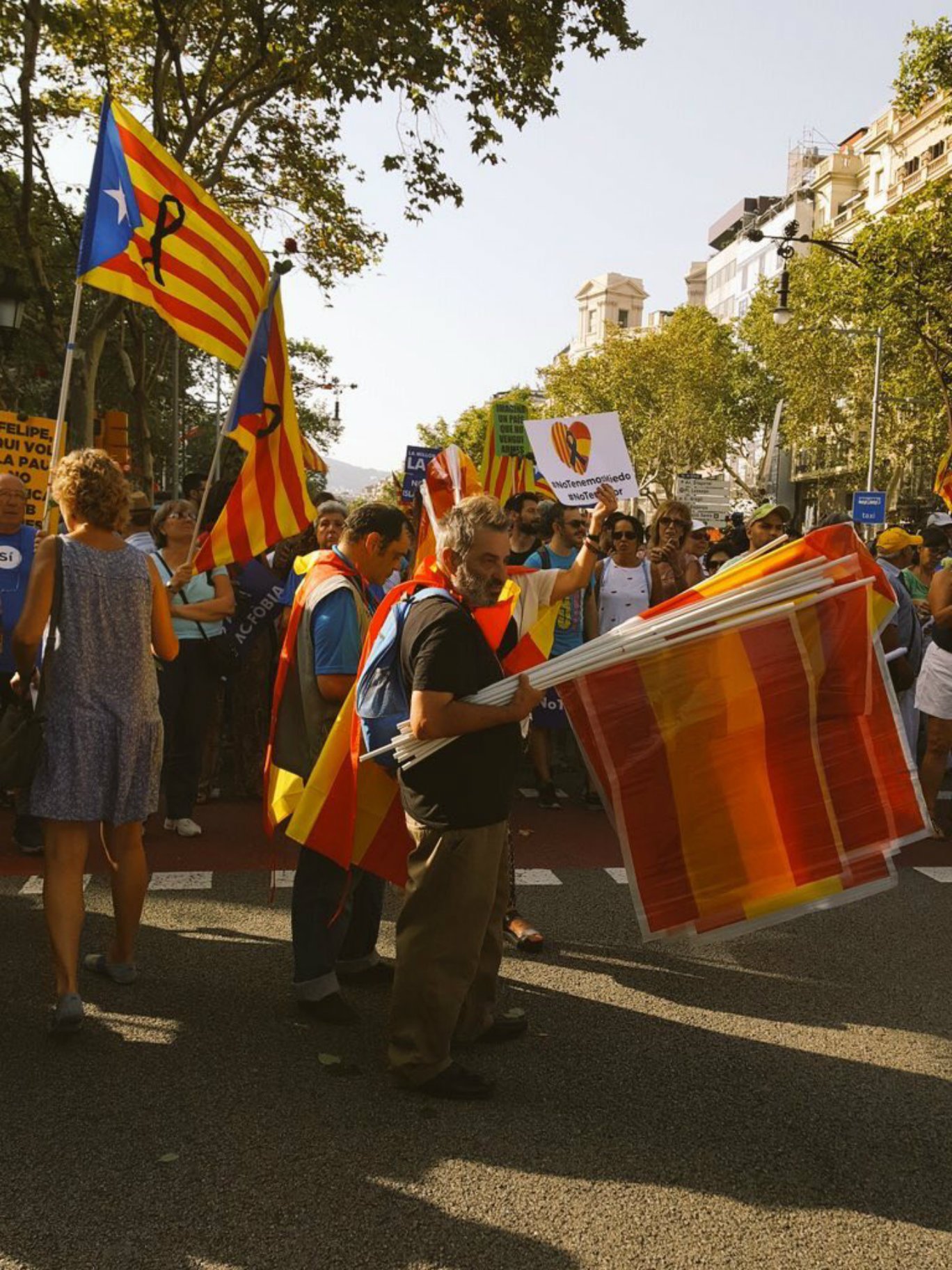 Les dificultats dels repartidors de banderes espanyoles per col·locar el gènere