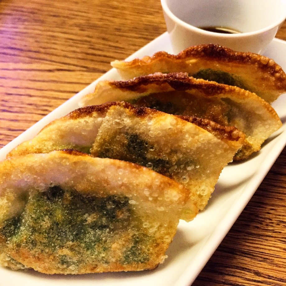 gyozas de gamba y foie de bacalao