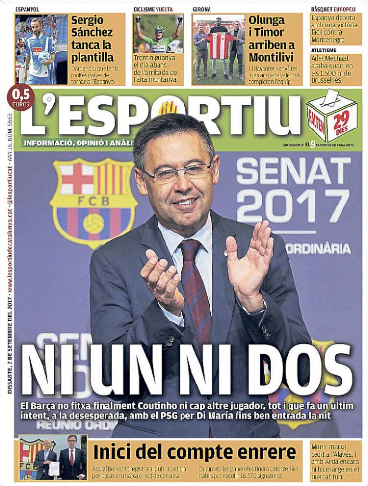 L'Esportiu Portada 02 09 2017