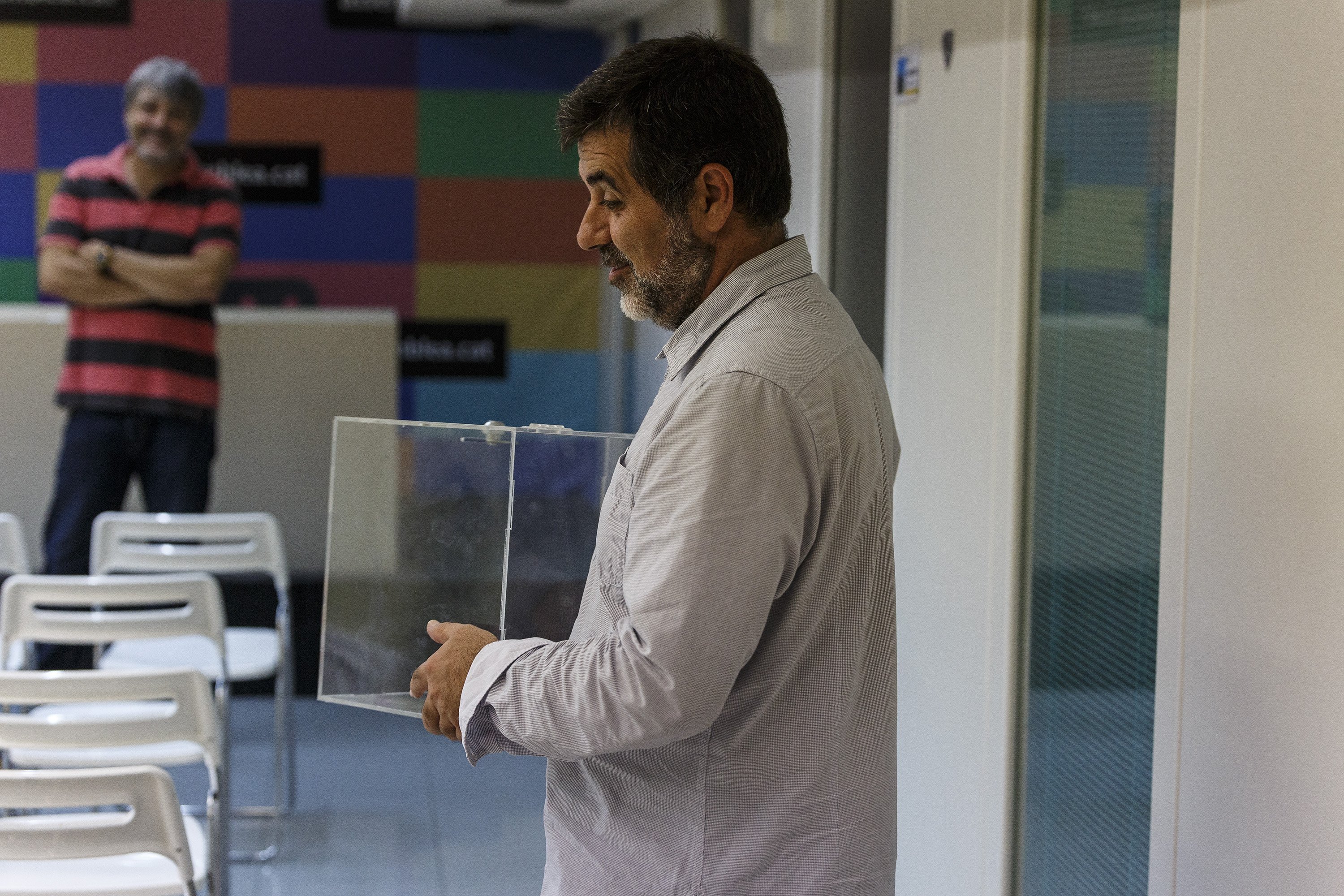 Jordi Sànchez, satisfet per la seva declaració davant el jutge