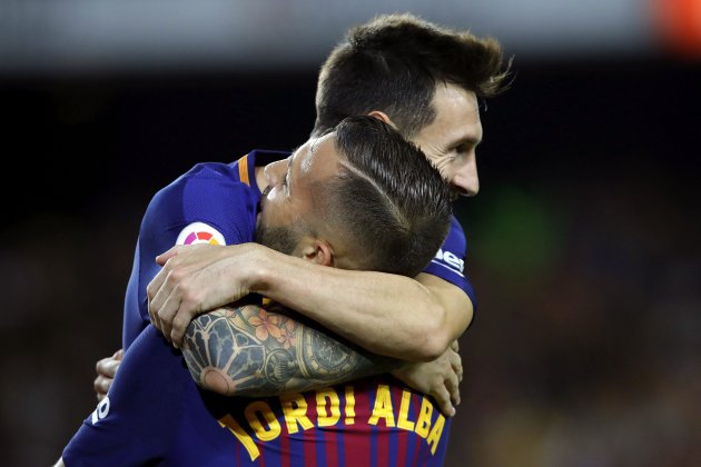 Leo Messi jordi Alba Barça Espanyol - EFE