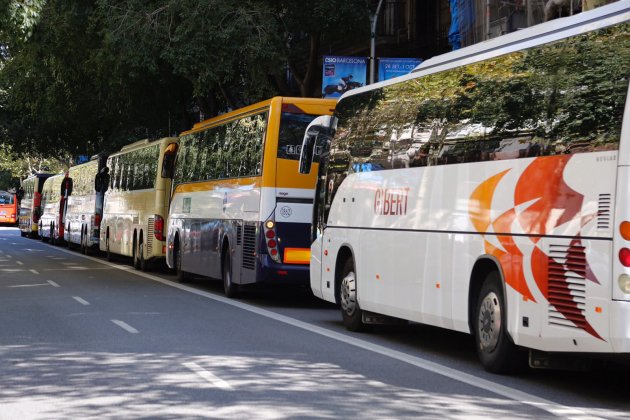 Cues d'autobusos per acudir a la manifestació de la Diada 2017 / Sergi Alcàzar