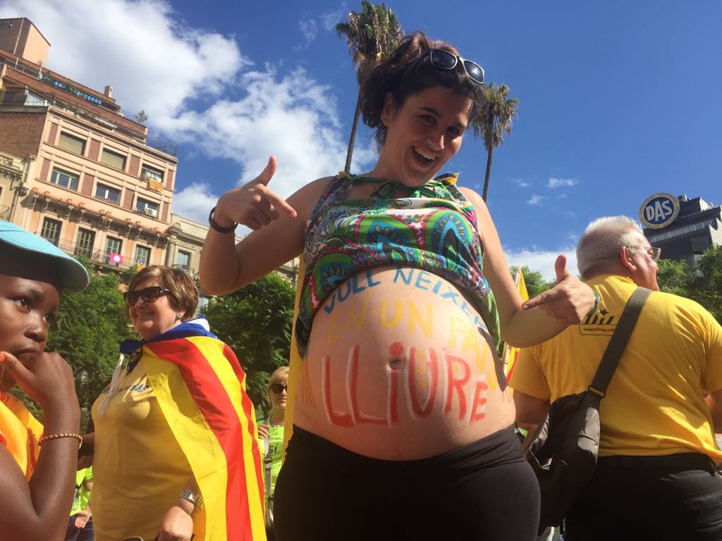 La primera Diada de Ariadna: "Quiero que mi hija nazca en un país independiente"