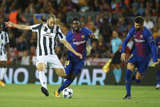 Higuain Semedo Pique Barça Juventus Camp Nou EFE Higuain Semedo Pique Barça Juventus Camp Nou EFE