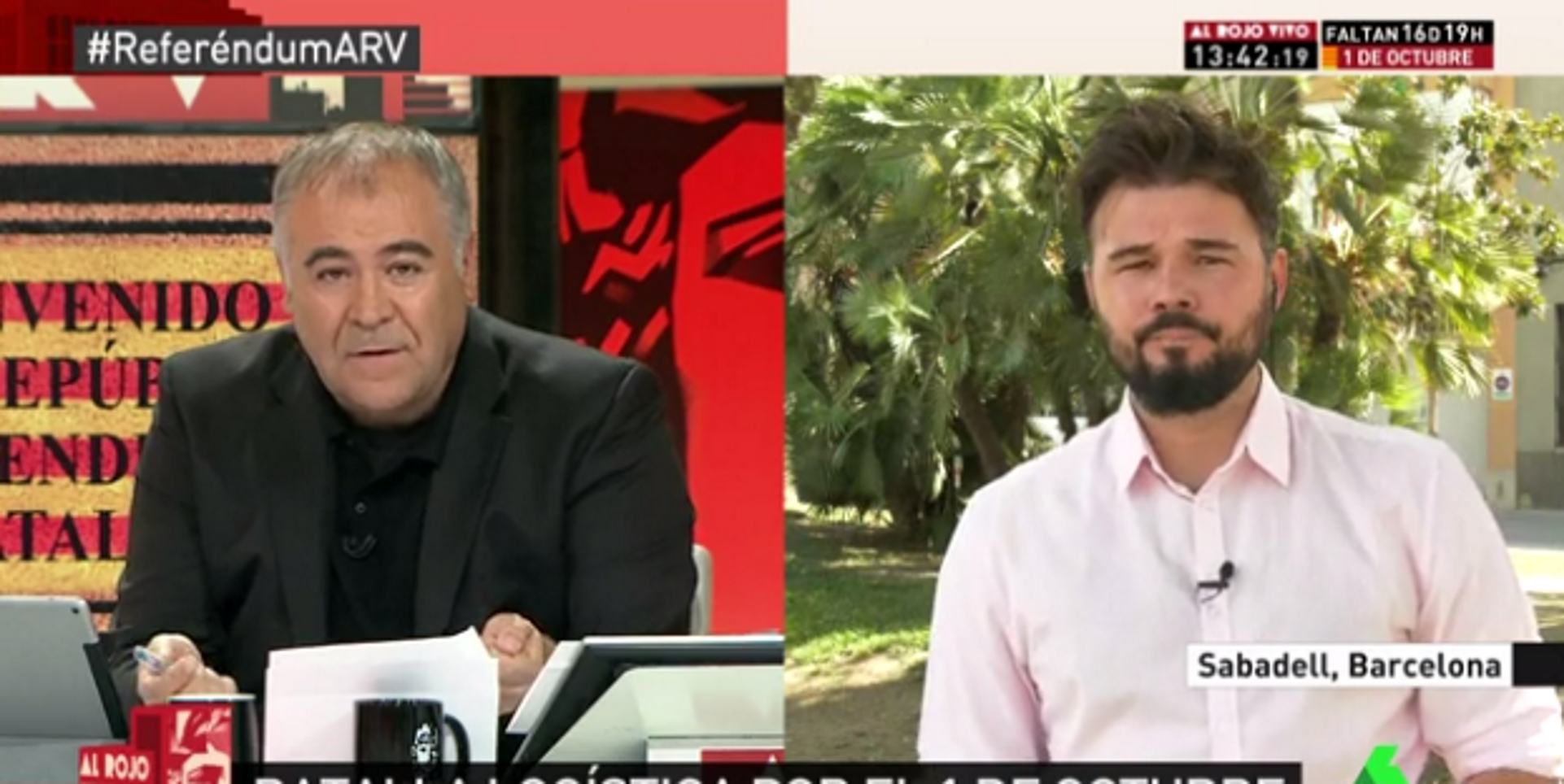 Tenso rifirrafe entre Ferreras i Rufián en La Sexta