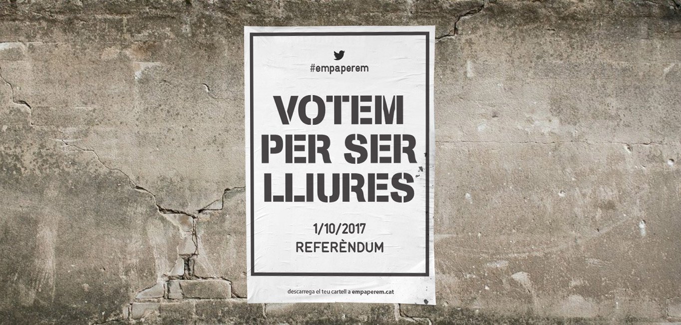 Campanya ciutadana per empaperar Catalunya de cartells per a l'1-O