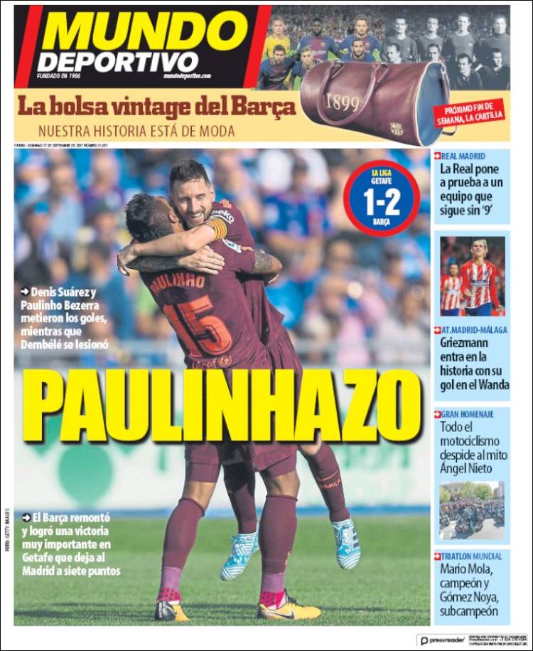 Mundo Deportivo Portada 17 09 2017 Mundo Deportivo Portada 17 09 2017
