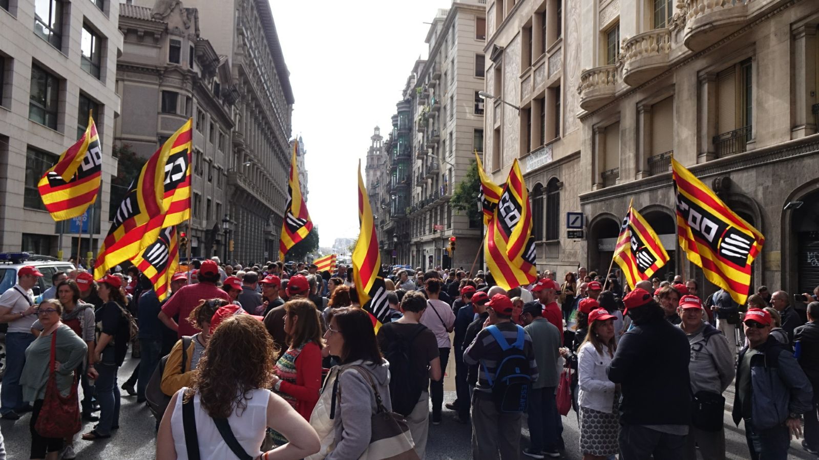 Manifestaciones en la Via Laietana contra la operación policial