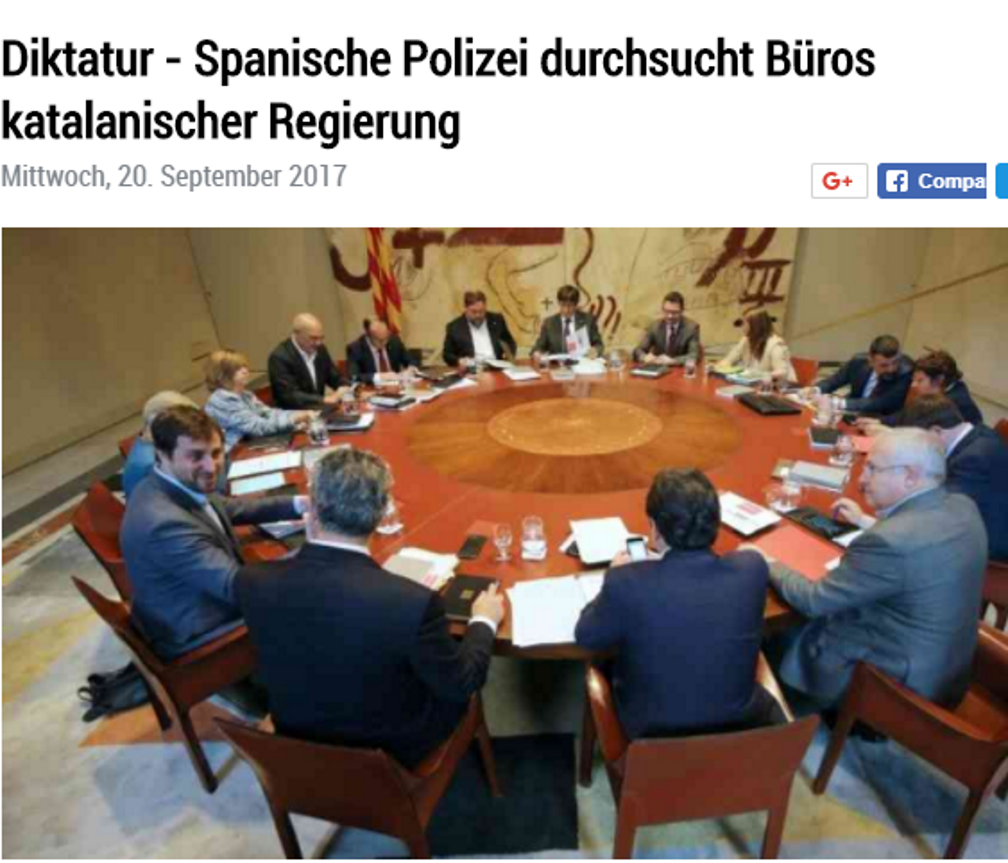 'Deutsche Tageszeitung' habla de "dictadura" por la incursión policial