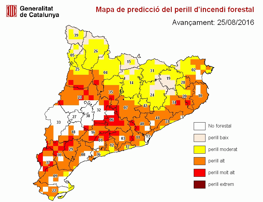 Elevado riesgo de incendio en buena parte del territorio