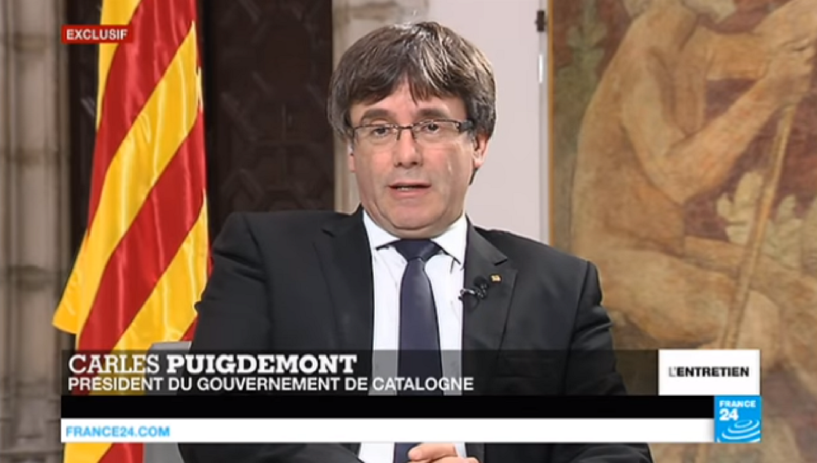 Puigdemont denuncia "un estat d'excepció 'de facto'" a France 24