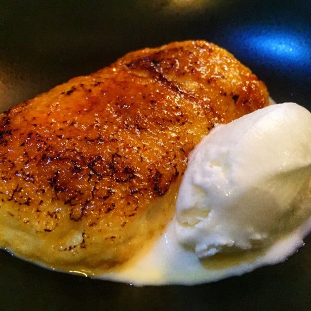 Torrija de Manu con helado de yogurt