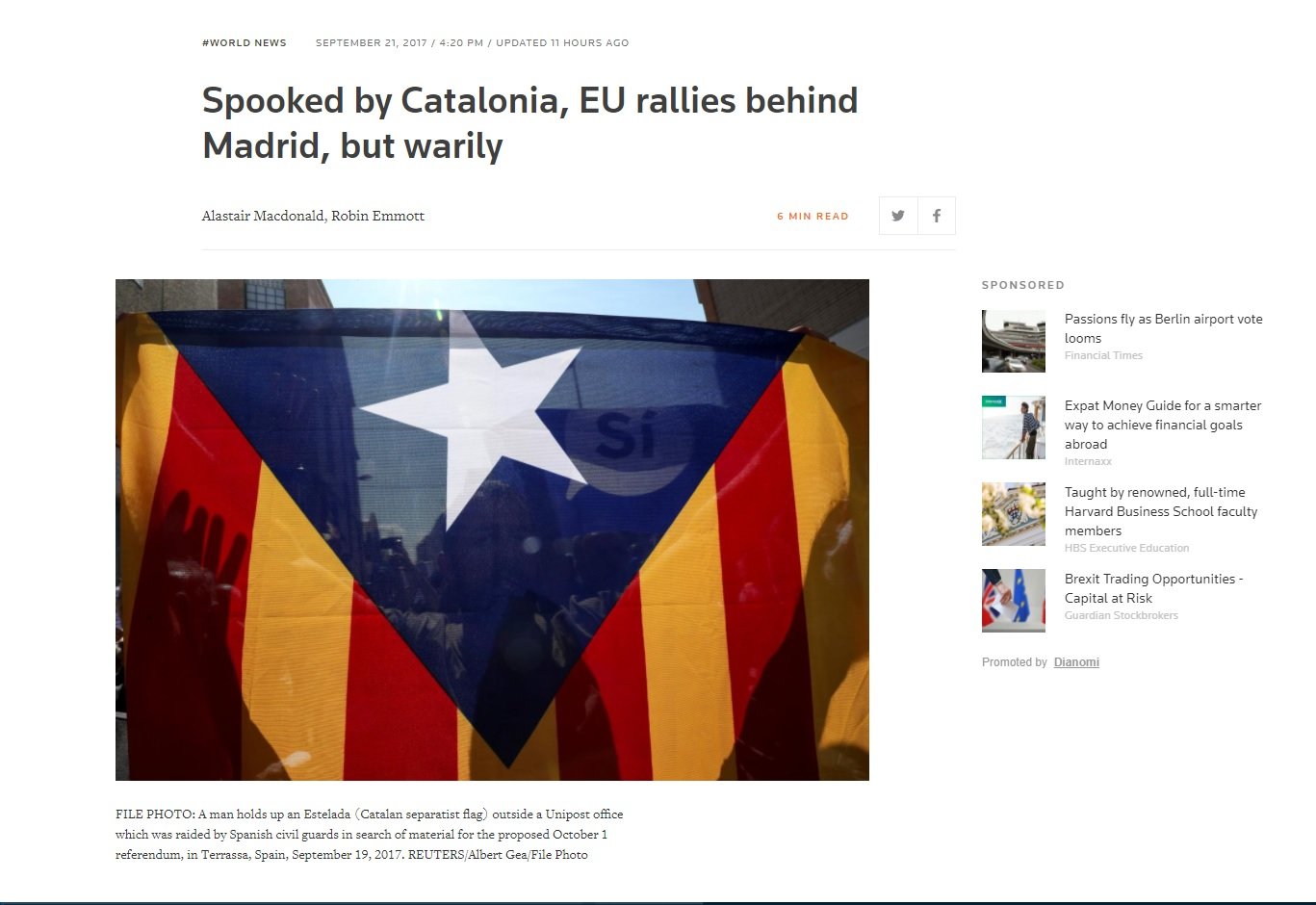 Un legislador liberal británico asegura que Rajoy "no ha jugado astutamente"
