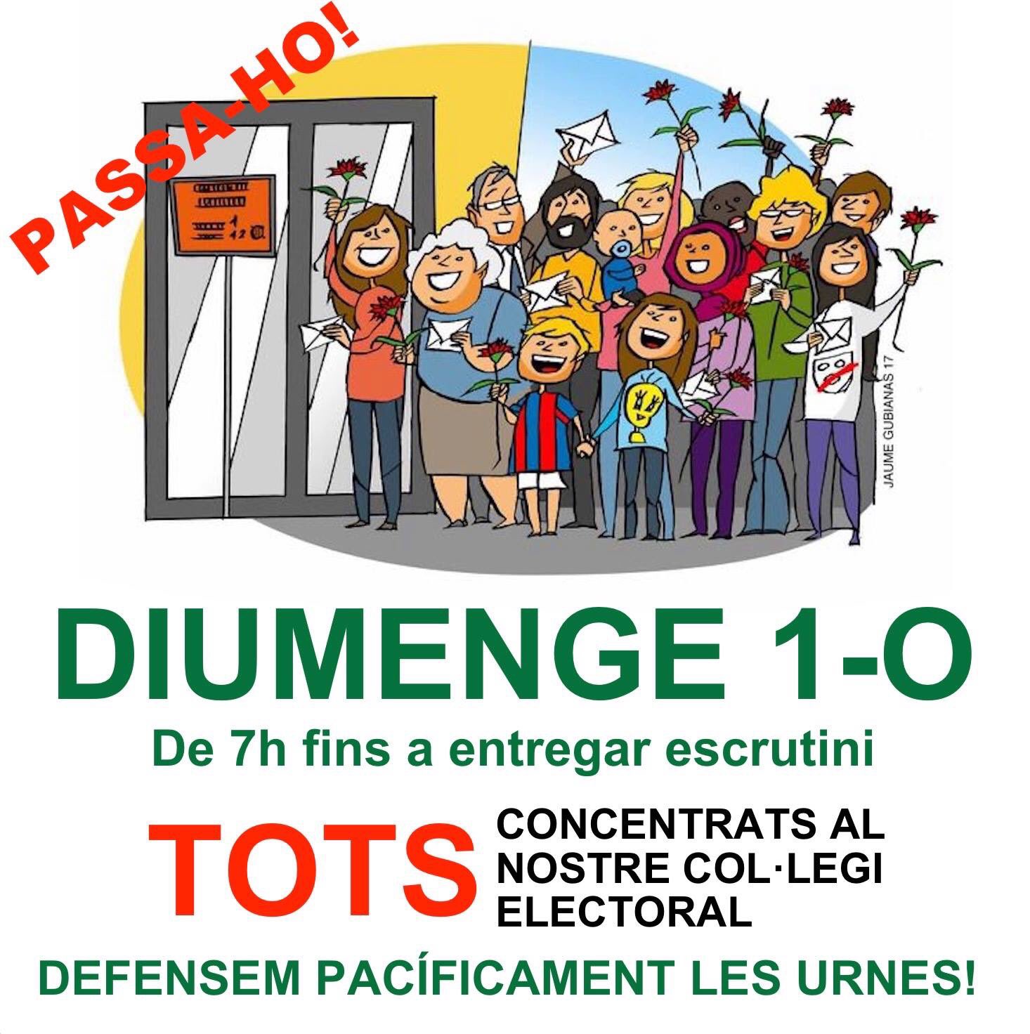 Crida a ocupar els col·legis l'1-O abans que obrin