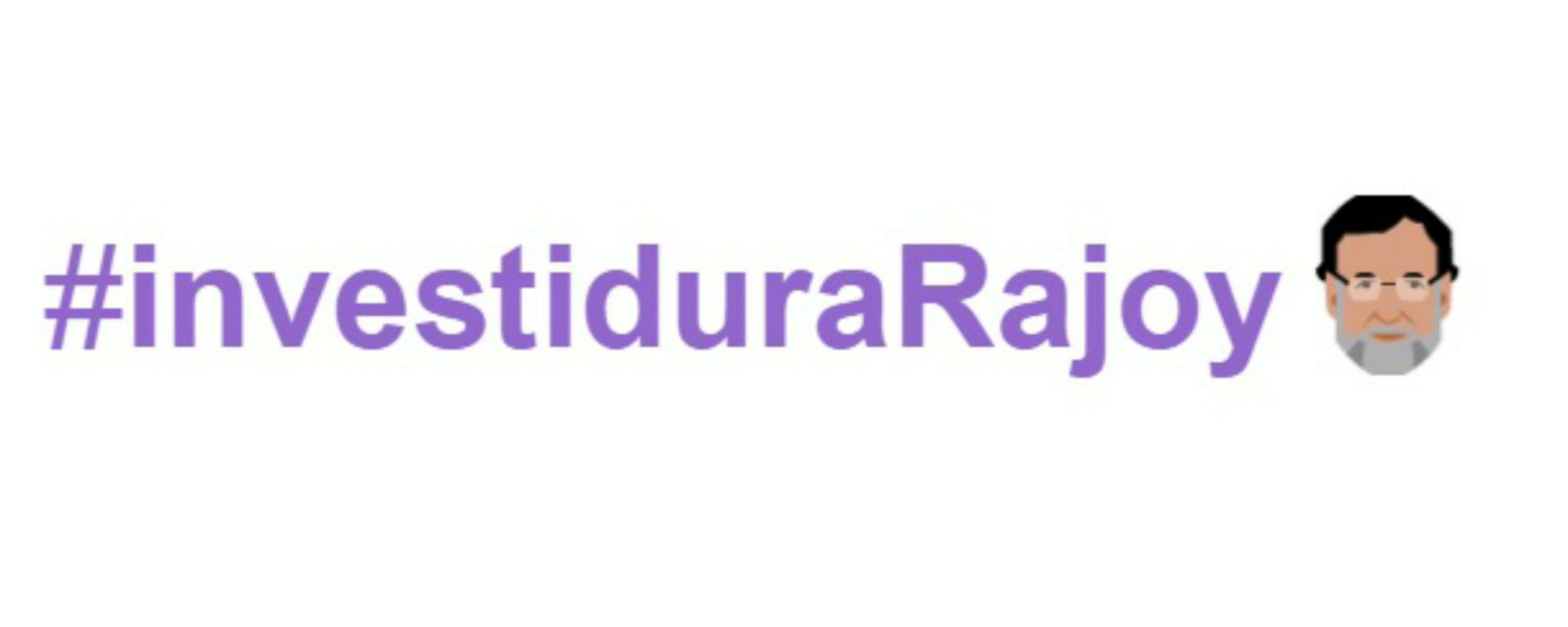 Una cara de Rajoy acompanya a Twitter el hashtag #InvestiduraRajoy
