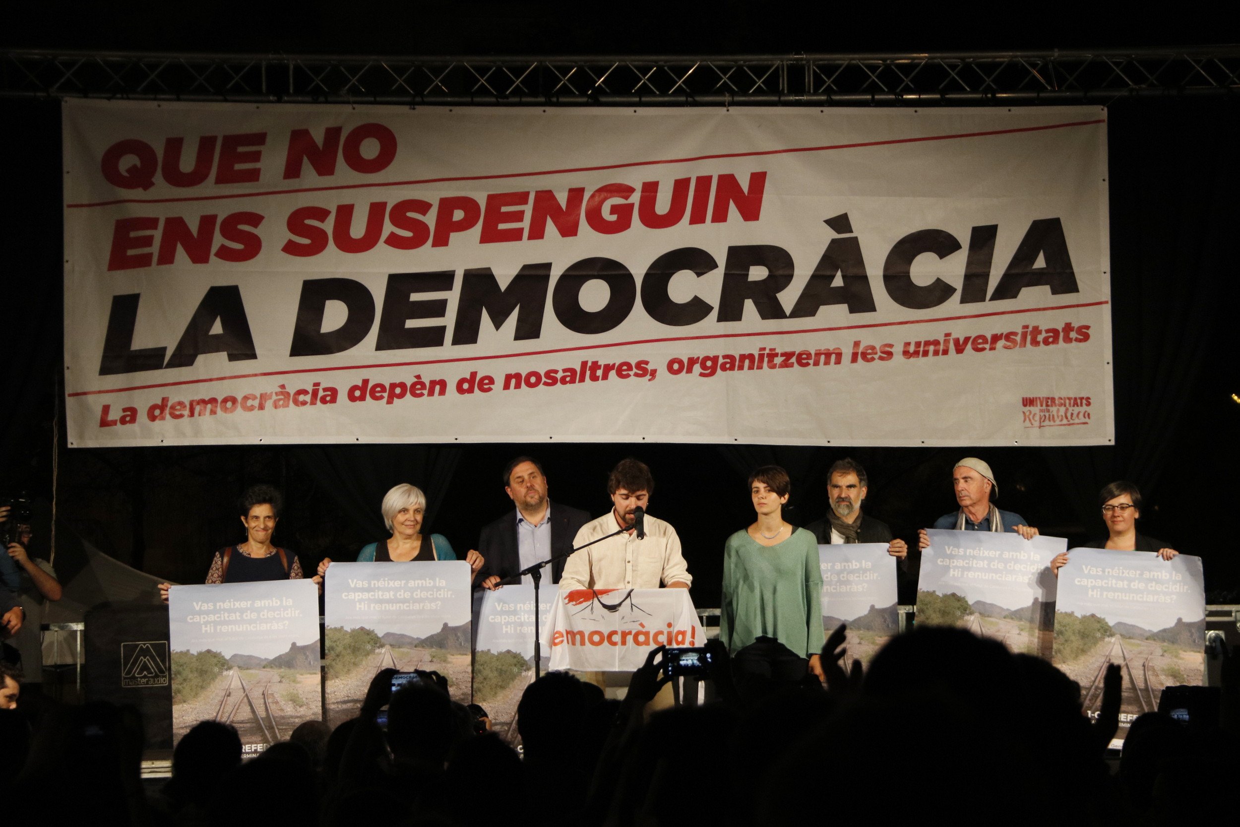 El independentismo exhibe fuerza junto a los universitarios frente a la persecución del Estado