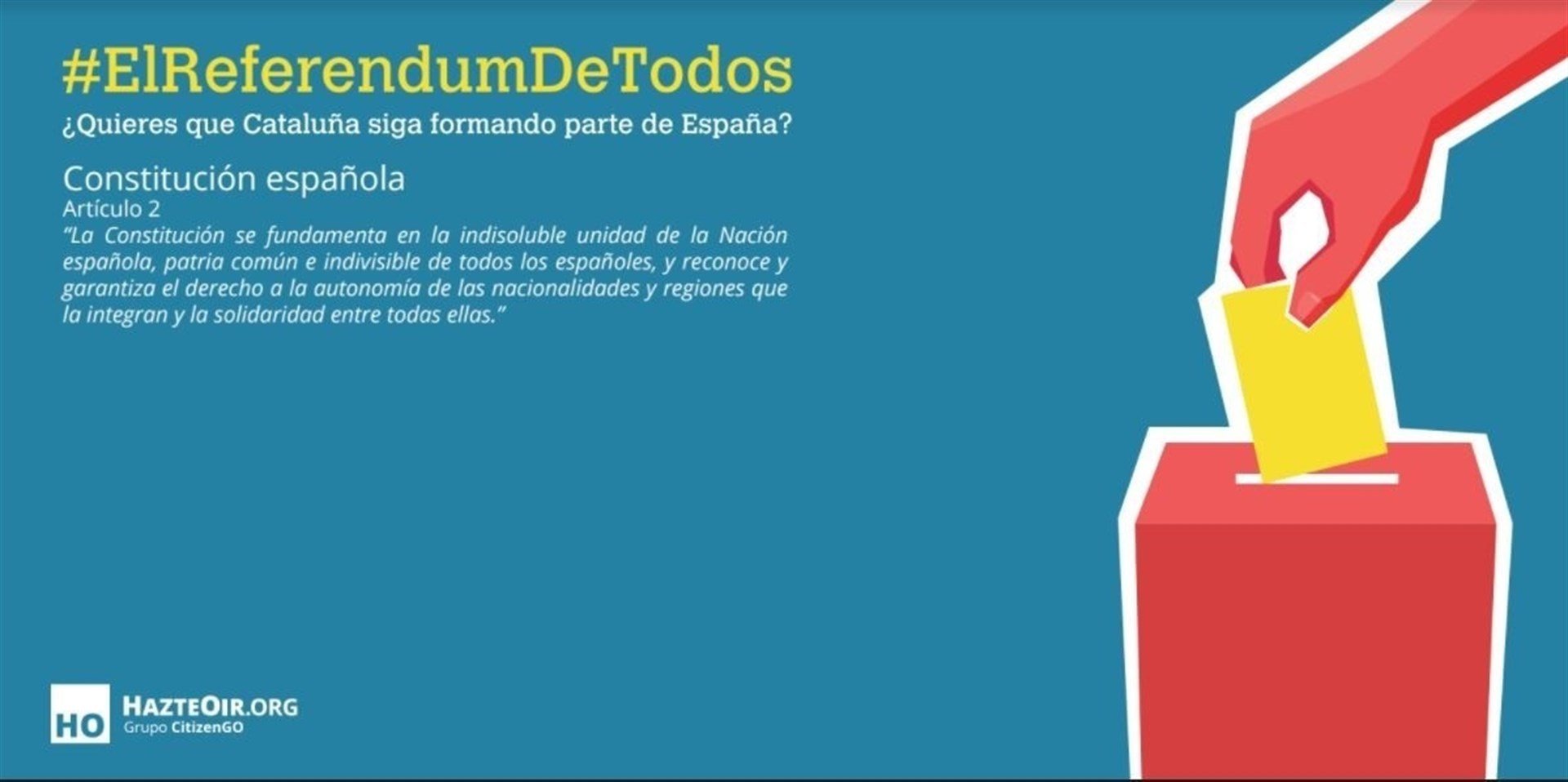 HazteOir convoca una "parodia" de referéndum en Madrid para votar a favor de la Constitución