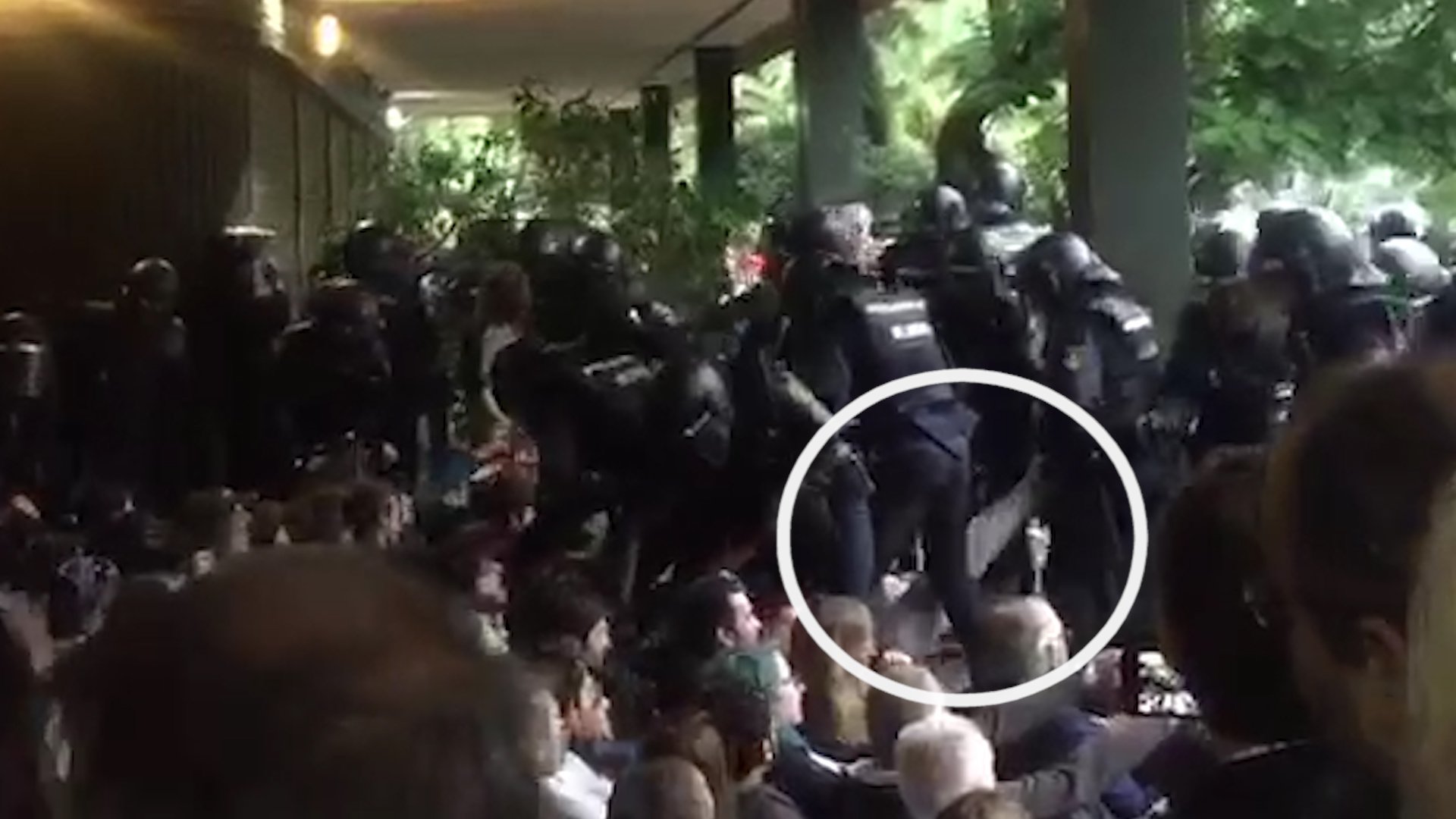 El vídeo de la policia espanyola agredint la consellera d'Ensenyament