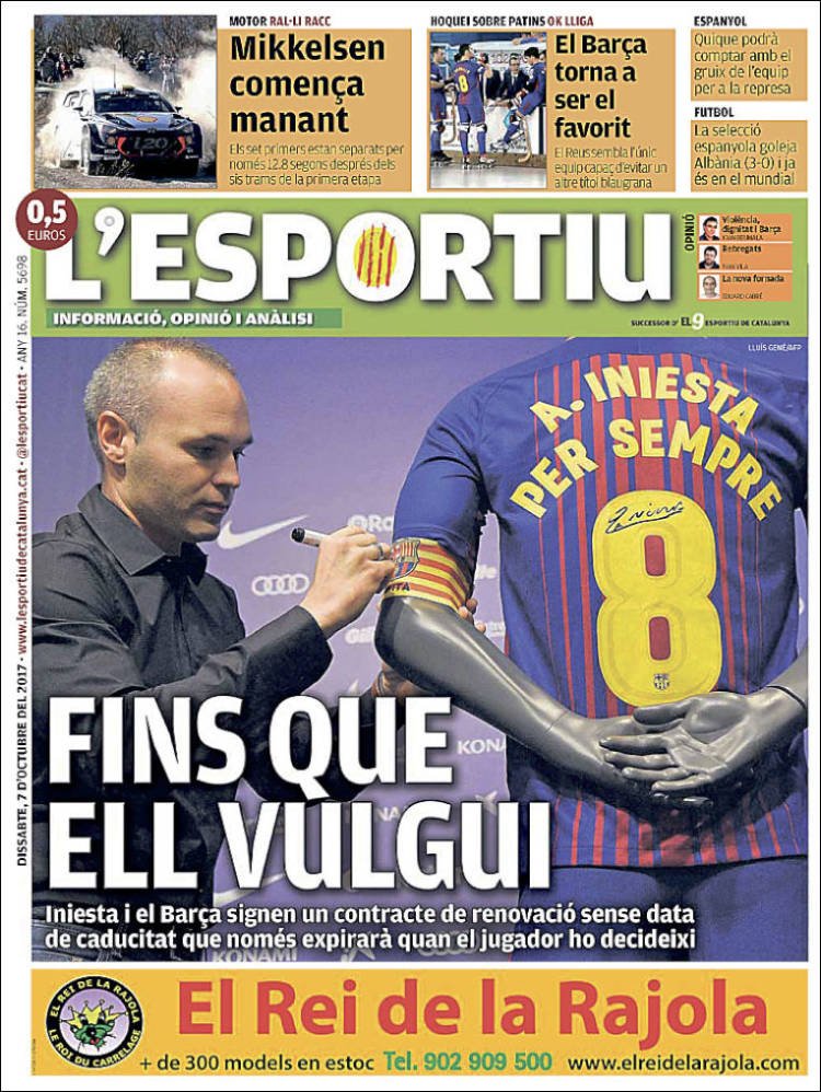 L'Esportiu Portada 07 10 2017 L'Esportiu Portada 07 10 2017