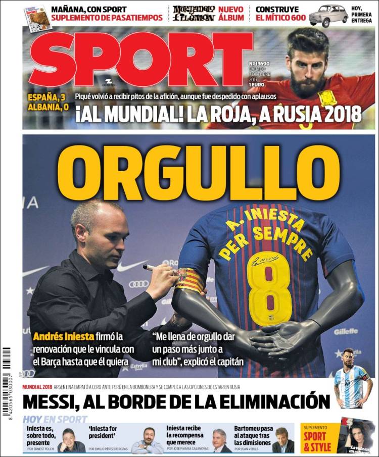 Sport Portada 07 10 2017 Sport Portada 07 10 2017
