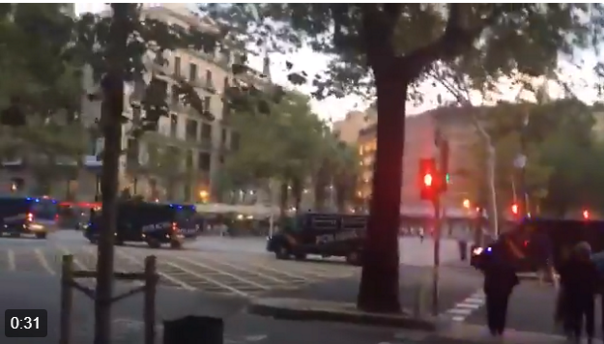 Más de 20 furgonetas de la Policía Nacional se desplazan por Gran Vía