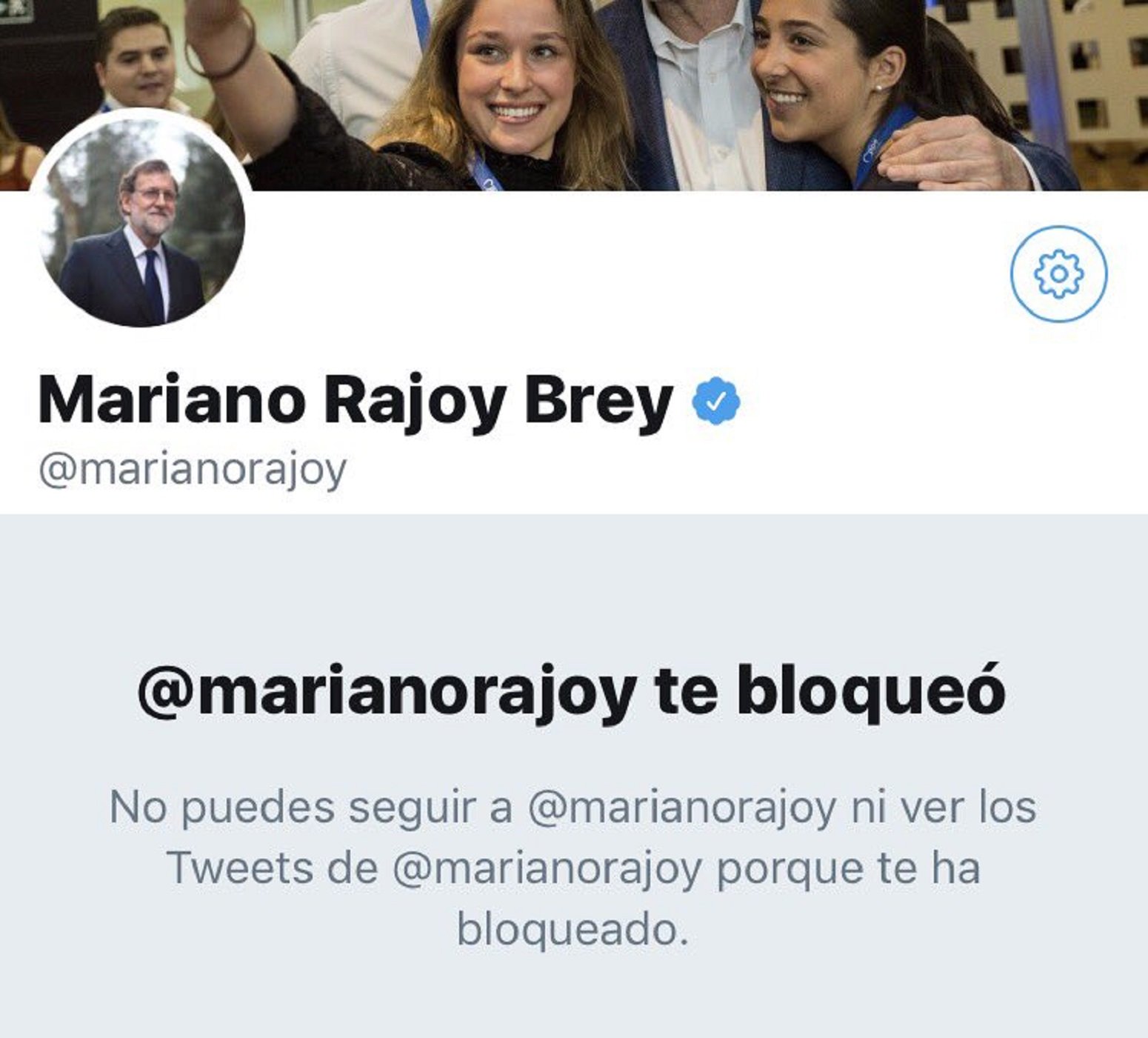 Rajoy bloquea a Fachin en Twitter