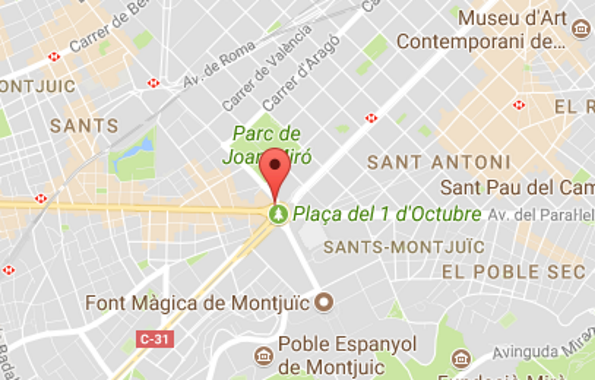 Google: Rebategen la 'plaça Espanya' i l'anomenen 'plaça de l'1 d'Octubre'