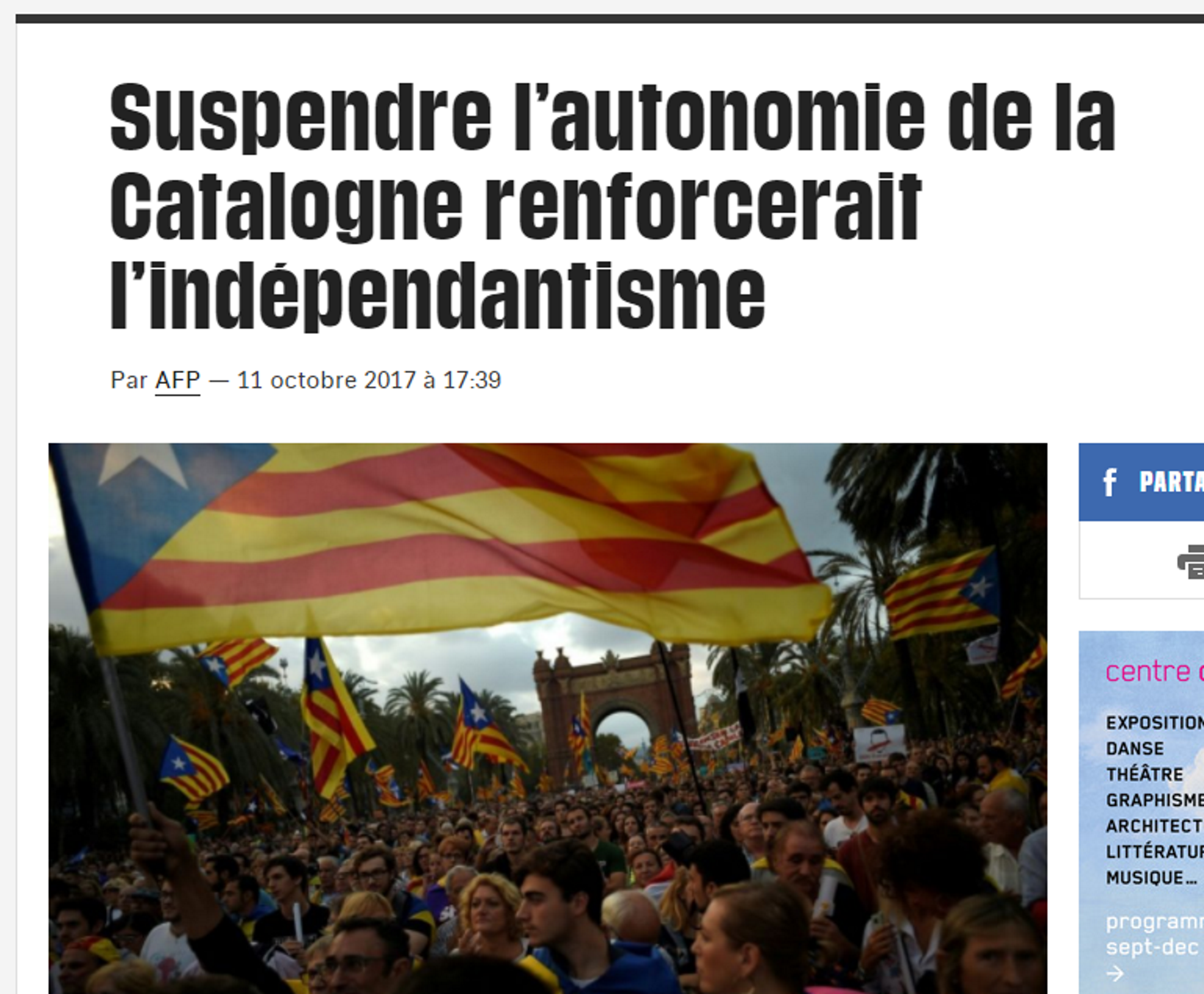 'Libération': "Suspender la autonomía reforzaría el independentismo"