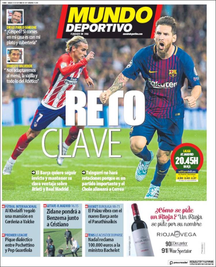 Mundo Deportivo Llevada|Traída 14 10 2017 Mundo Deportivo Llevada|Traída 14 10 2017