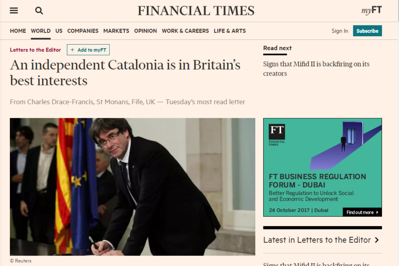 Un exdiplomàtic britànic assegura que la independència és bona per al Regne Unit