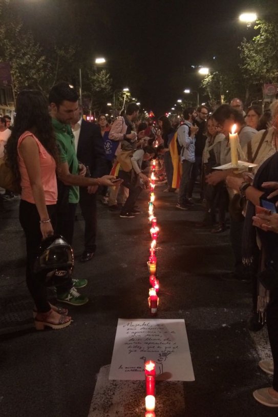 Espelmes manifestació Sànchez Cuixart Espelmes manifestació Sànchez Cuixart